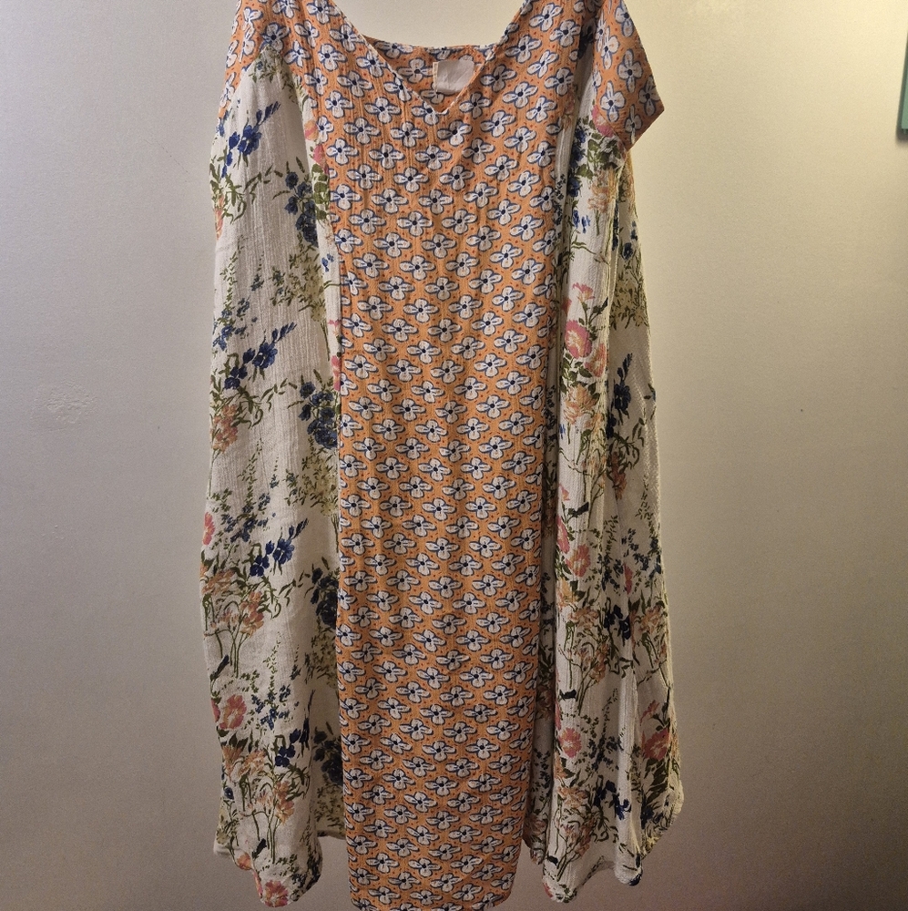 O'Neill Orange and Cream Floral Mini Dress